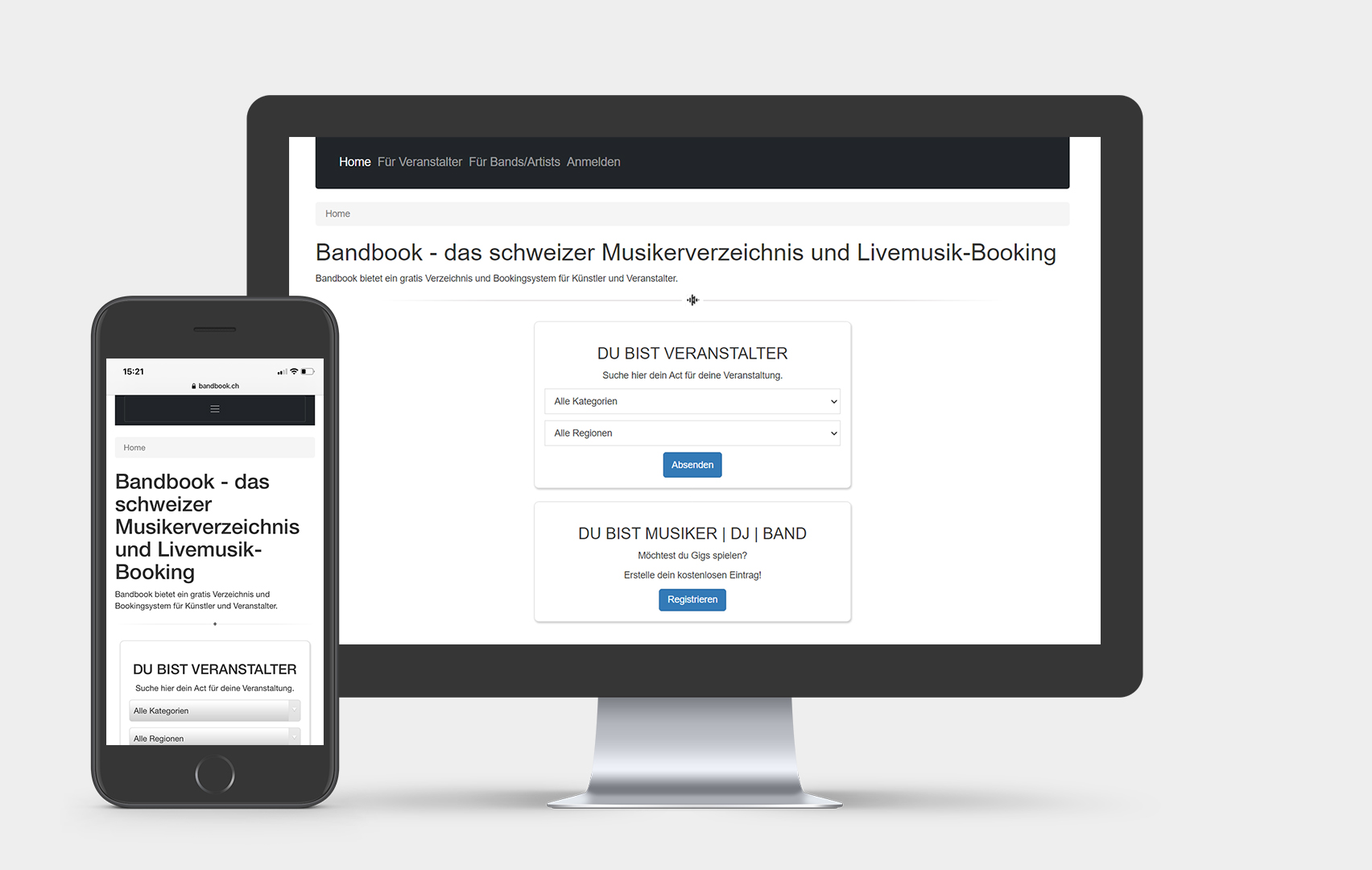 Bandbook Webseite